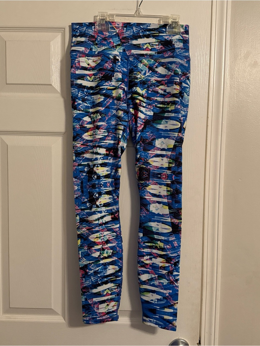 Blue Abstract-Print Women's Active Leggings